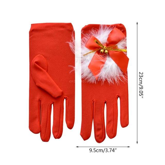 Boyiee Christmas Santa Claus Gloves Furry for Women Costumes Party Favors  Accessories(Red) - Yahoo Shopping