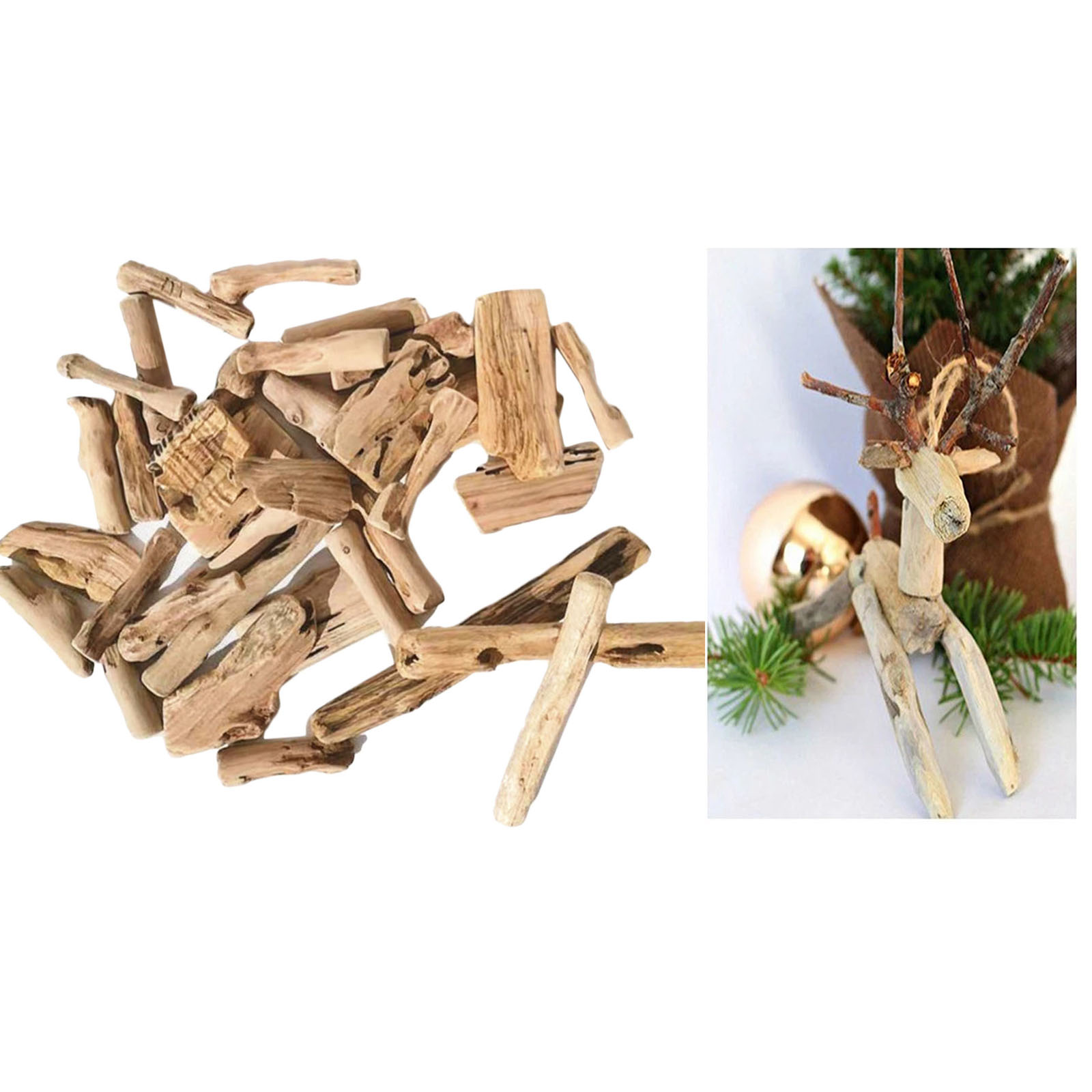 Natural Driftwood Pieces Craft Sticks Small for Northumbrian Coastline Display Arts and Craft DIY Decorating Creating