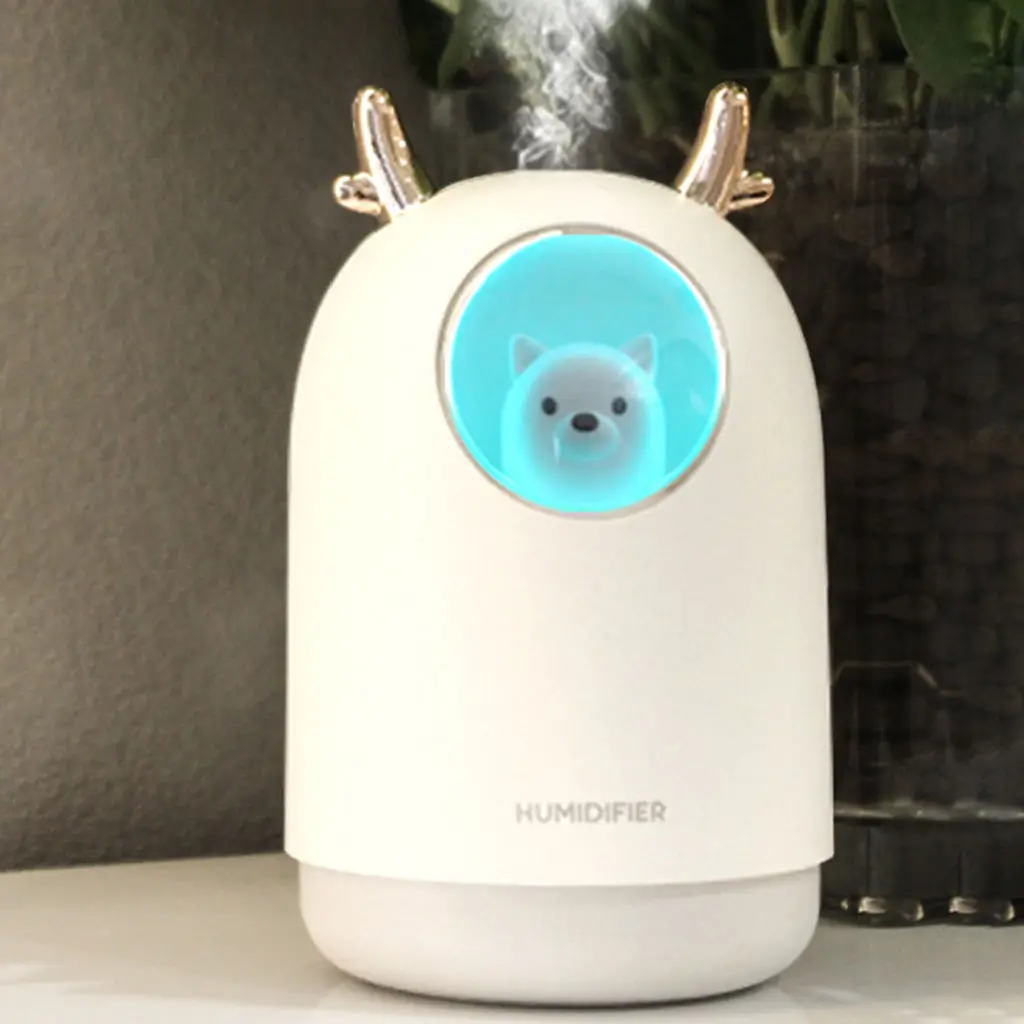 Home Appliances USB Humidifier 300ml Cute Pet Ultrasonic Cool Mist Aroma Air Oil Diffuser Romantic Color LED Lamp Humidificador