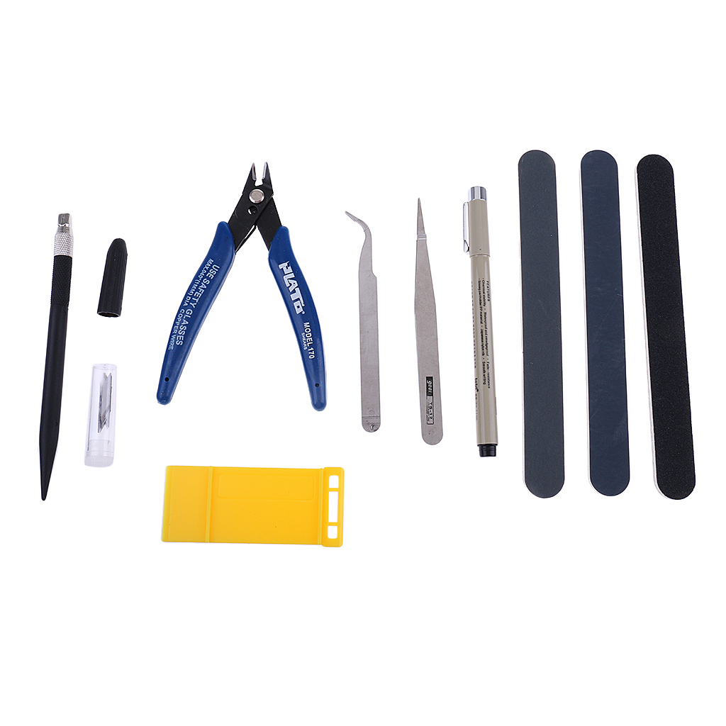 1 Set Military Model Making Tools Kit Toy Tweezers Cut Pliers Polished Tools
