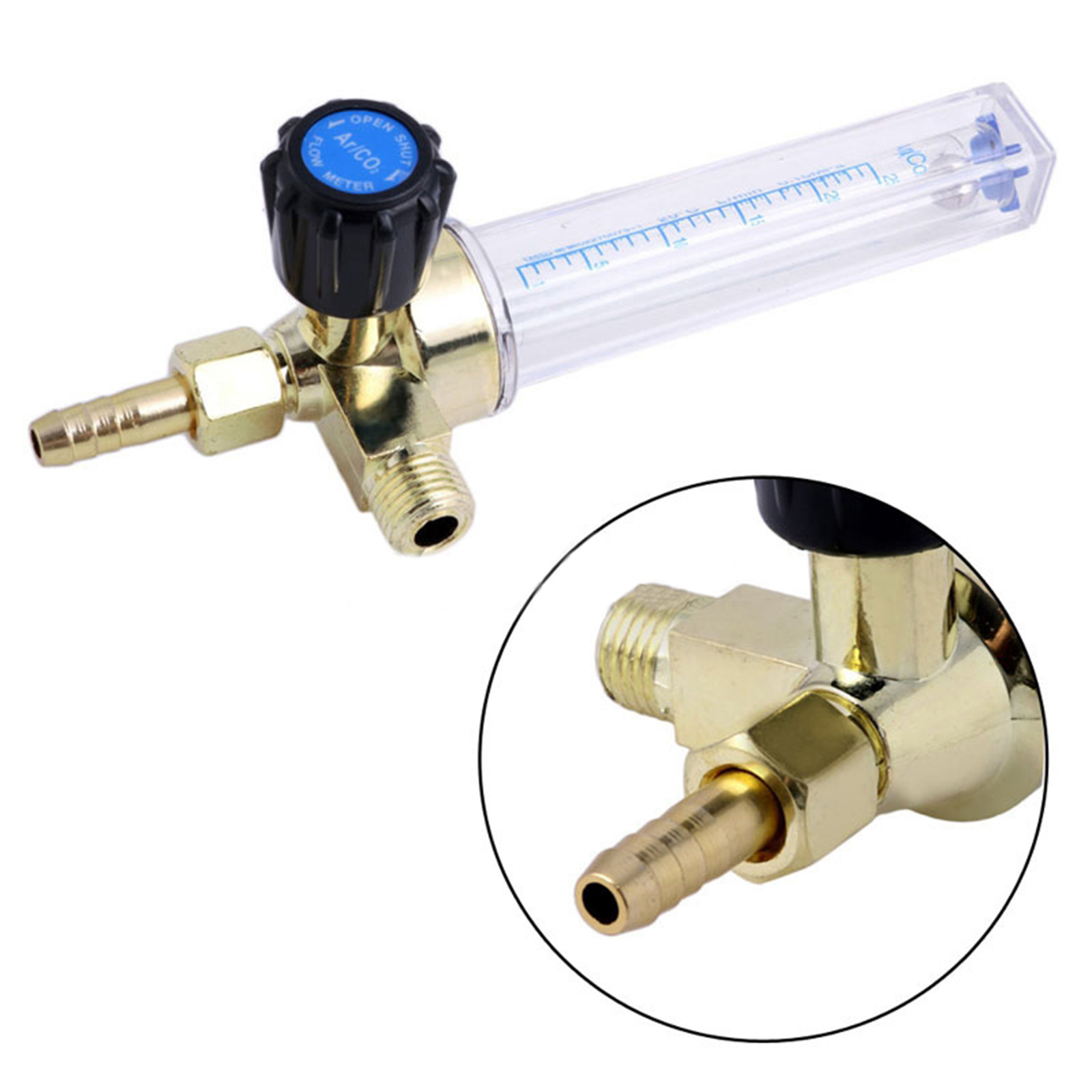 Mig Tig Flow Meter Argon CO2 Gas Flow Meter Welding Tool Flowmeters for Mig Tig  Welding Barb Argon Flowmeter