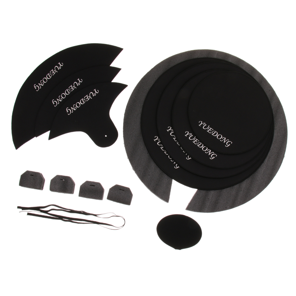 Cymbal Mute Pad Drum Head Pad Drum Kit Set Accessory for Drummer Black