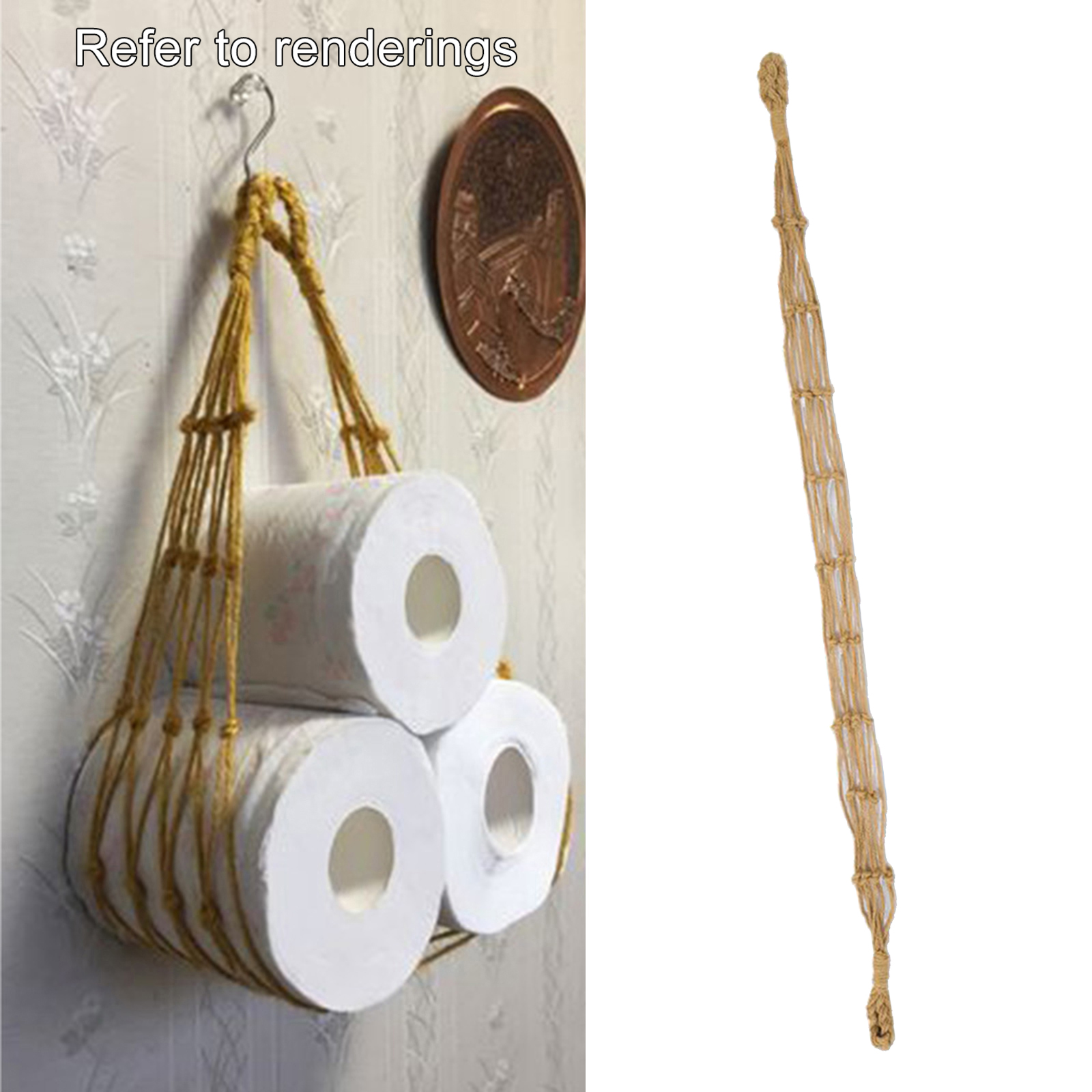 Vintage Cotton Rope Toilet Paper Holder Storage Basket for Boat Beach Seahorse Theme Bathroom Decor Decorations Home Hotel