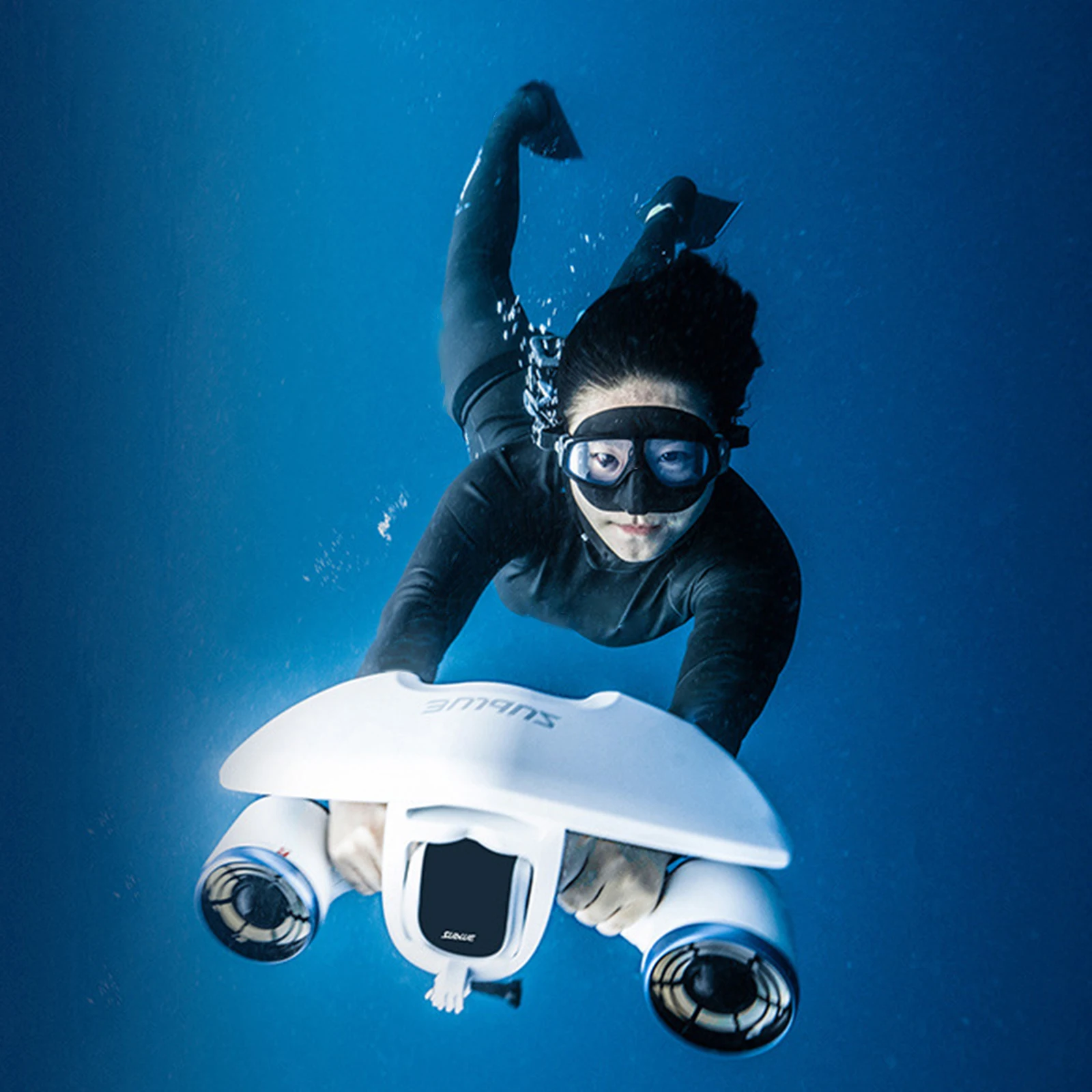 Underwater Scooter 40-Meter Waterproof Double Propeller Scuba Thruster Diving Freediving Snorkeling Booster Support for Action