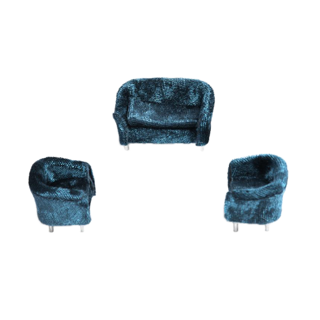 3Pcs/Set Miniature Sofa Doll House Furniture Mini Couch 1/25 Scale,Dollhouse Decoration Accessories