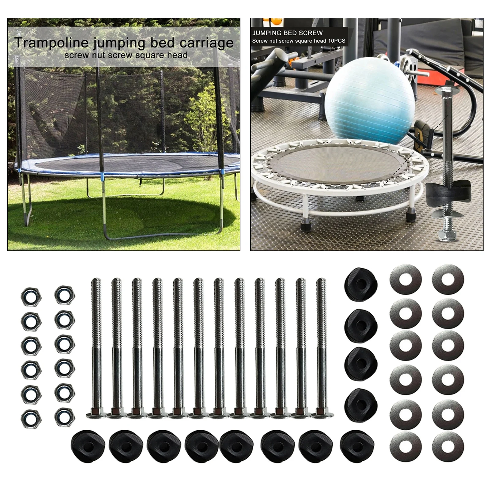 Trampoline Enclosure Pole Gap Spacers, 12pcs, Black, Plastic Spacers Enclosure Replacement Parts Accessories for Stability