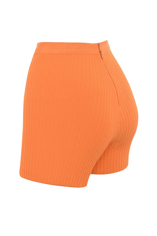 2021 New Women Sexy Skinny Zipper Rib Knit Shorts Soft Comfy High Waist Solid Color Stretch Workout Short Leggings fashion dress