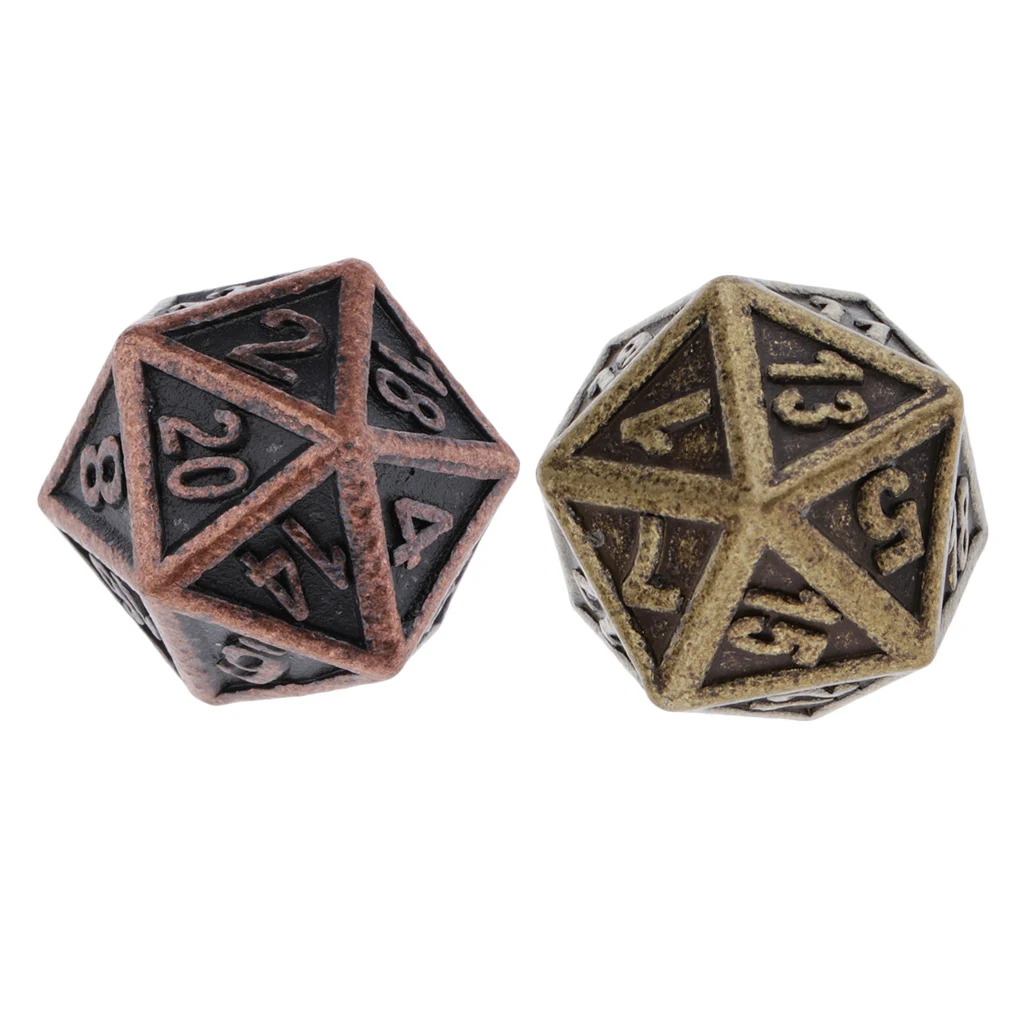 Metal 20-Sides Dices Set DND Game Polyhedral Solid Metal D&D Dice Set for Role Playing Game 