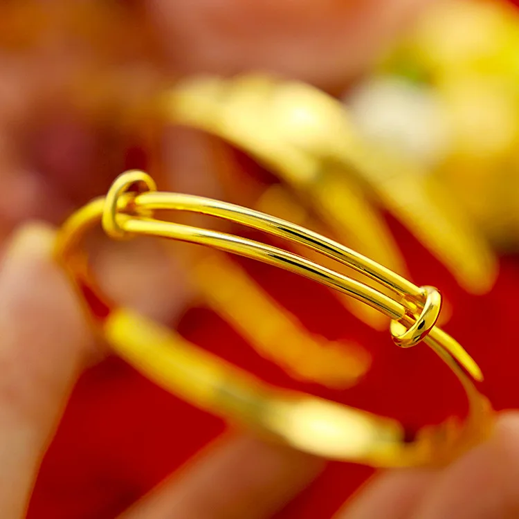 puro ouro pulseiras jóias para as mulheres não desvanecer ouro pulseira feminina bizuteria casamento ouro na moda encantos bangle feminino