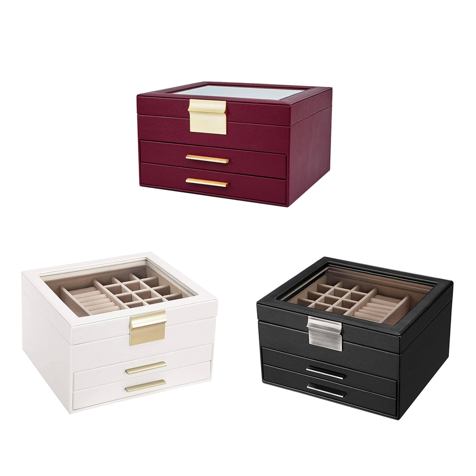 Multi-Layer Jewelry Organizer Portable Large Removable Jewelry Case for Bangle Rings Girls