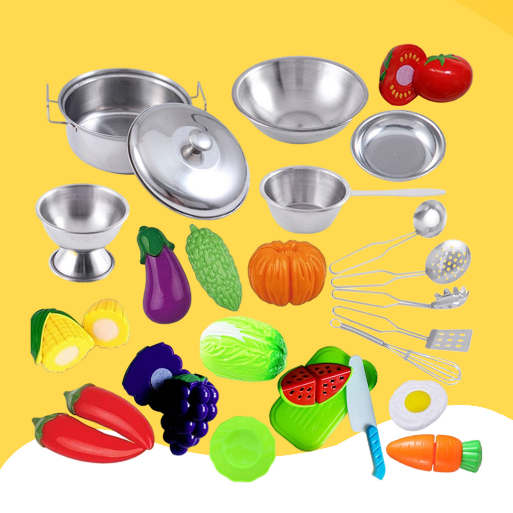 Pretend Cooking Toy Cookware Saucepan Spoon Utensils Set  Toy