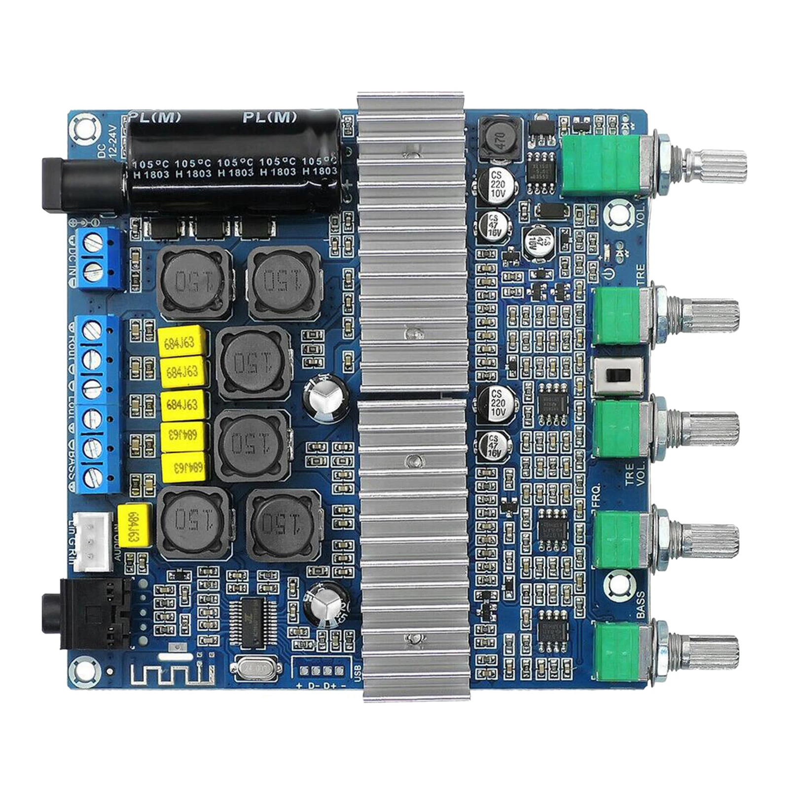 Bluetooth 5.0 TPA3116D2 Digital 2.1 Audio Amplifier Board 50Wx2+100W 12-24V valve amplifier