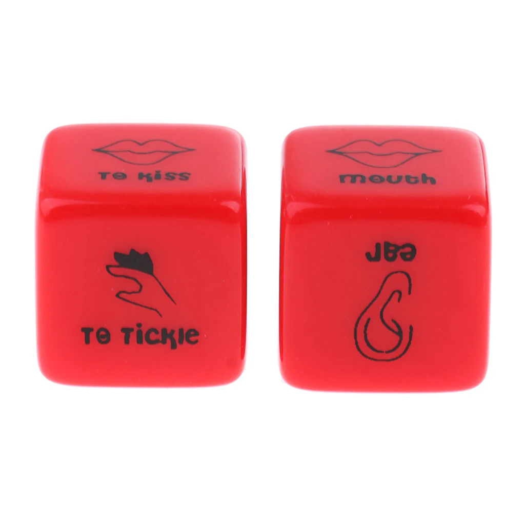 MagiDeal 2pcs D6 Glow in Dark Couples Foreplay Game Dices Creative 6 Sided Adult Funny Intimate Dice Spicy Gift