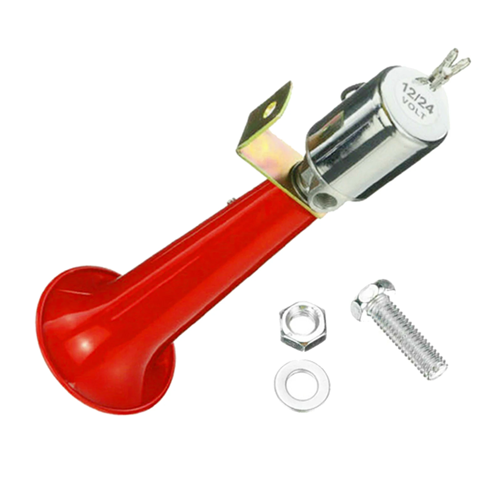 Super Loud 12/24V 180db Air Horn 10 Inches Single Trumpet Truck Air Horn for Any 12V / 24 V Vehicles Lorrys Trains Cars