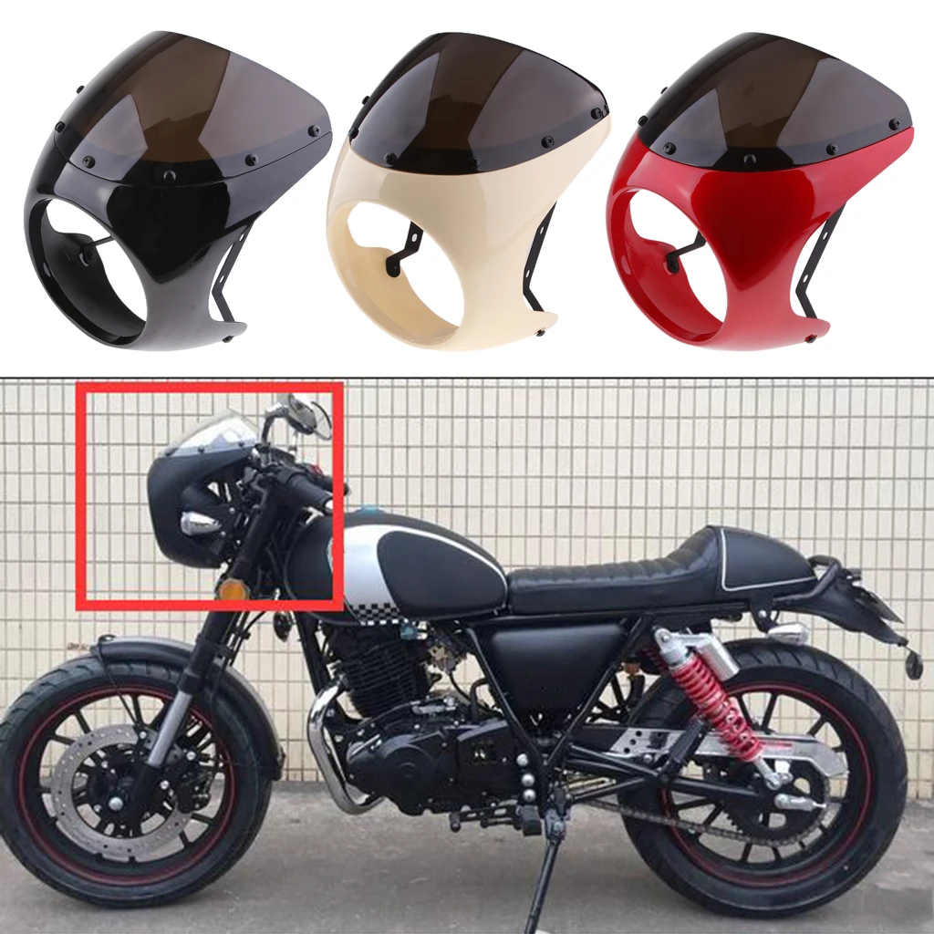 Motorcycle 7 inch Headlight Fairing Cover Handlebar Screen Windshield & Retro