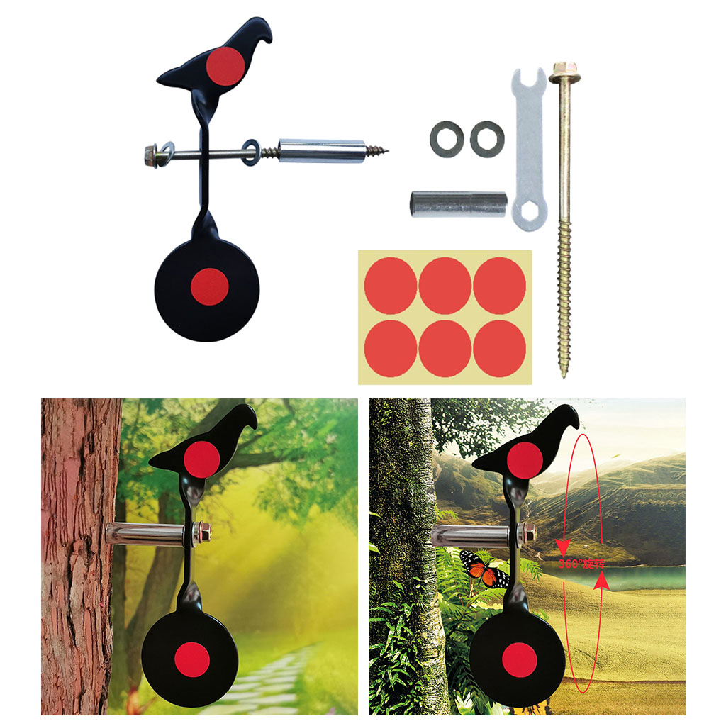 Solid Resetting Target Stainless Steel 360 Degree Rotation Shooting Target Spinner Fixed Mount for Hunting Training Activities