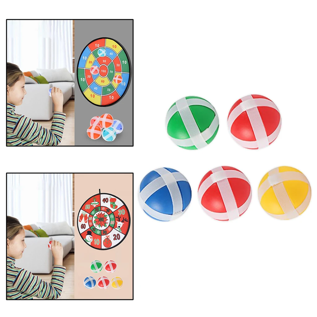 3/5x Safe Plastic Darts Party Sticky Ball Round Adhesive for Dart Board Game