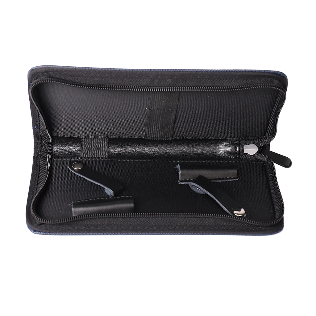 PU Leather Hair Scissors Case Bag Pouch Holder Scissors Storage Tool Black