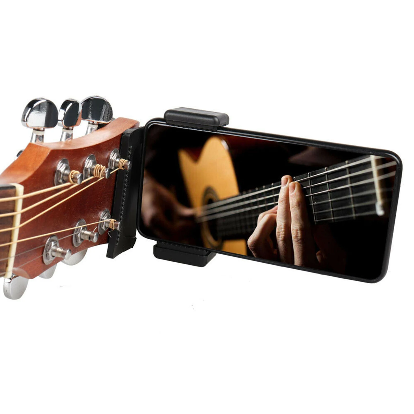 Suporte de clipe de cabeça de guitarra para telefone móvel Suporte de transmissão Braçadeira de clipe de tripé para gravação de música em casa