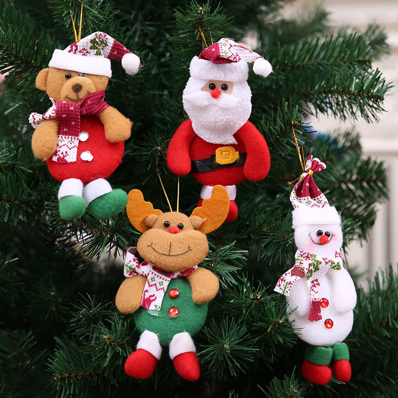 Christmas Xmas Tree Hanging Doll Ornament Santa Claus Snowman Pendant Decor Gift