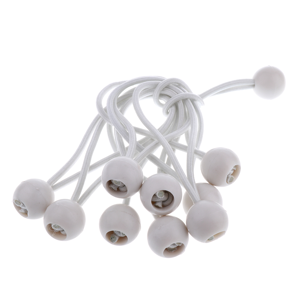 10pcs Bungee Stretch Cords with Balls for Canopy, Tarp, Tent, Wire Racks, and