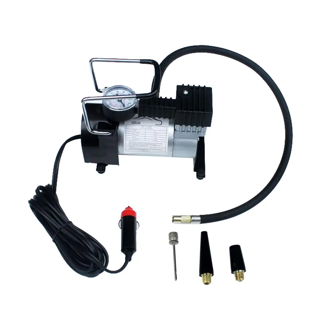 High Pressure Metal Car Inflator, 12 V Portable Tire Pump, Air Pump Convenient Car Filling Machine