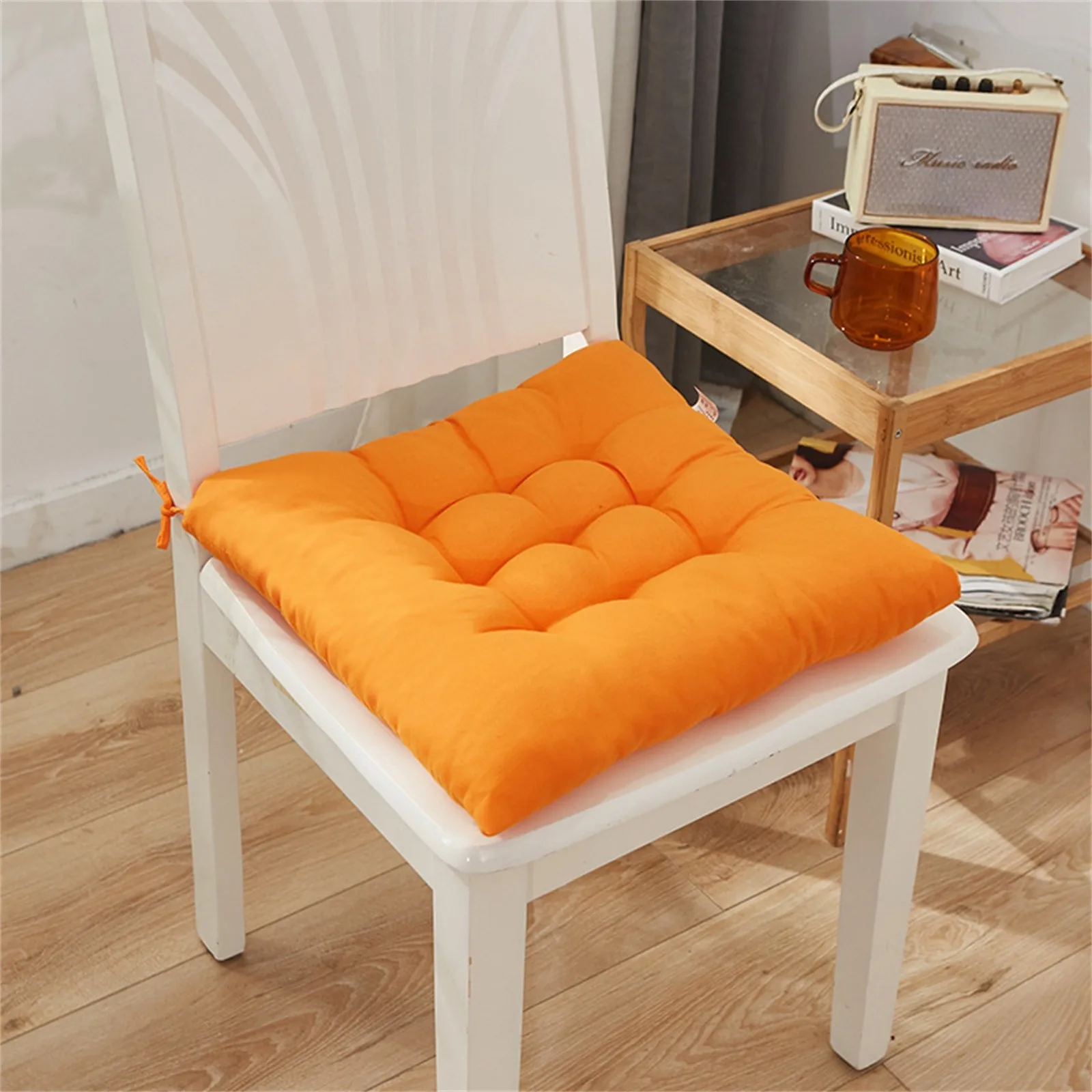 New Arrival Chair Cushion Square Cotton Upholstery Soft Padded Solid Color Sanded Cushion Pad Office Home Or Car Dropshipping scatter cushions