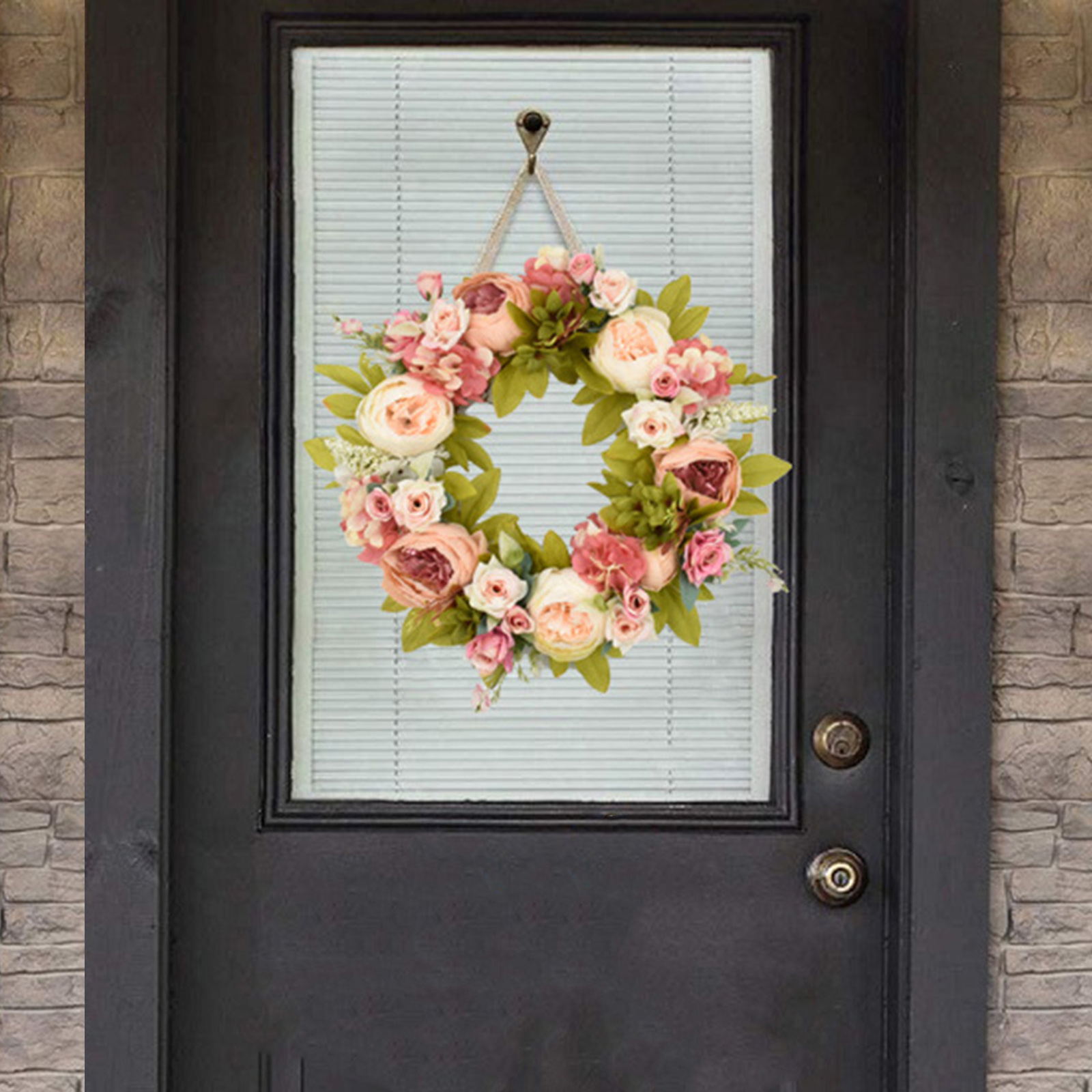 Simulated Garland Rattan Ring Decoration Photography Props Wedding Wreath Flower Home Door Decoration