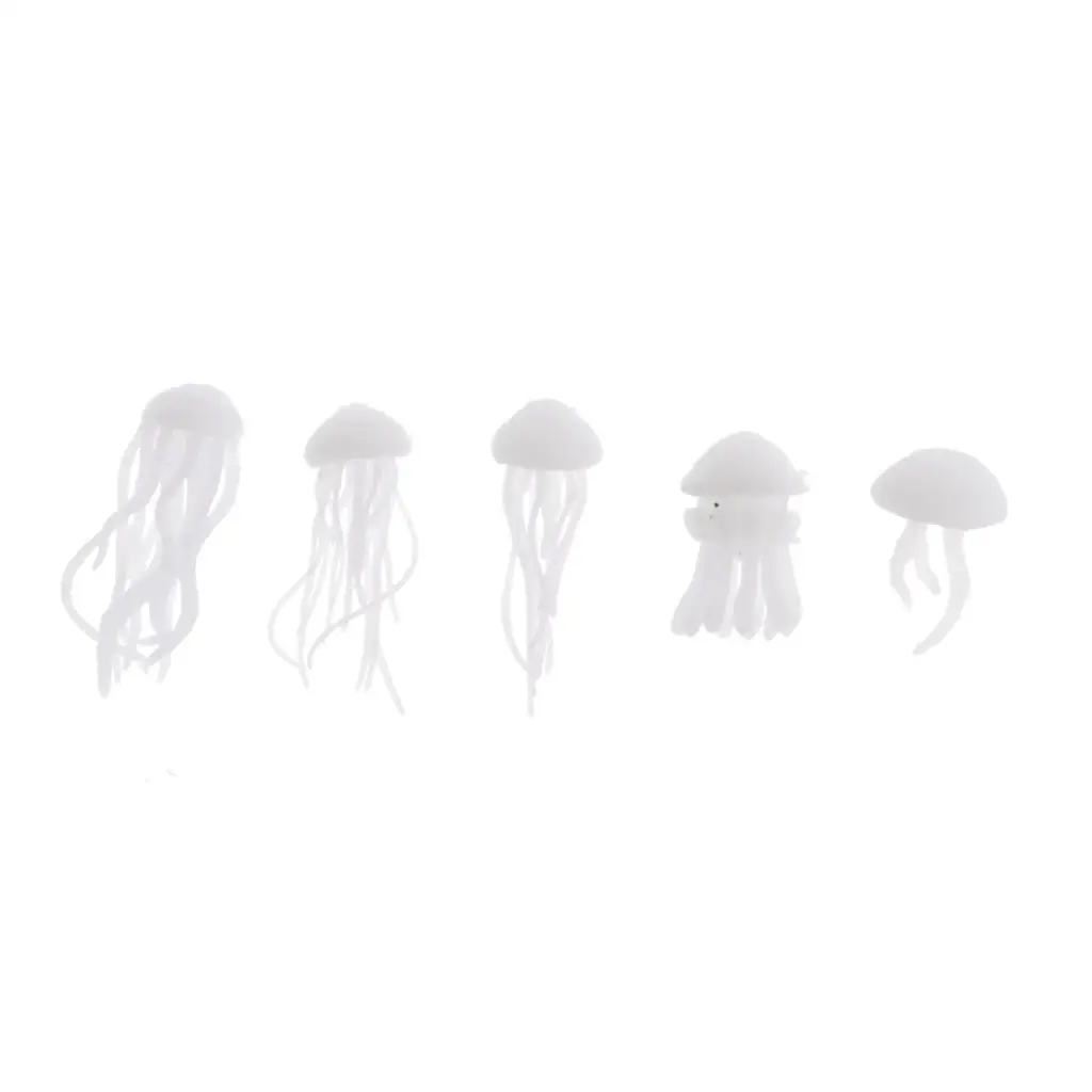 5pcs Assorted 3D Resin Jellyfish Filler Ornaments For Crystal Ocean Crafts 