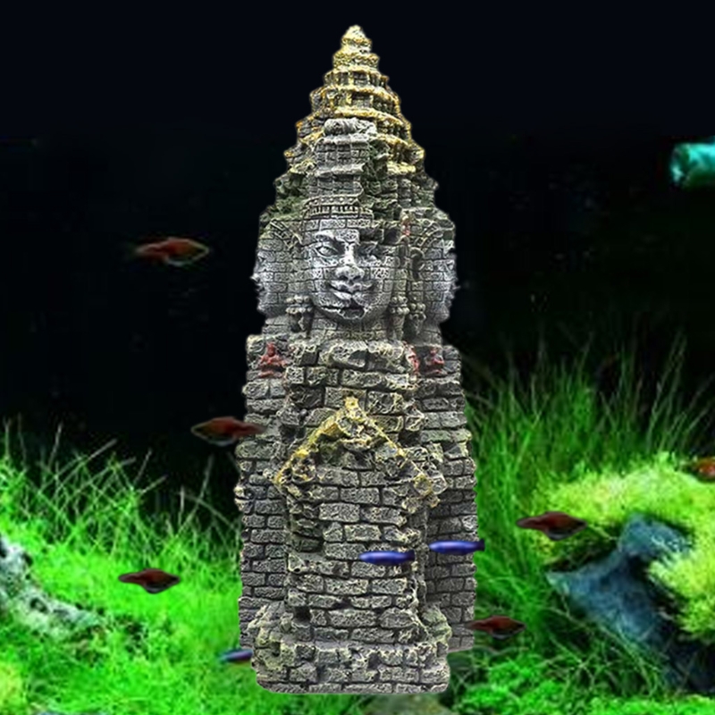 Antigo cambojano erawan estátua tanque de peixes