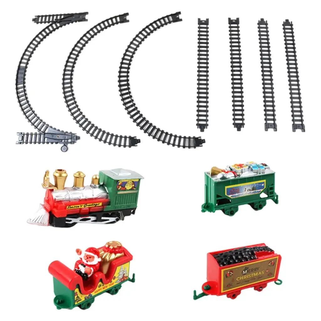 11 Pieces Train Track Set Xmas Train Set Electric Train Toy Set for Toddlers