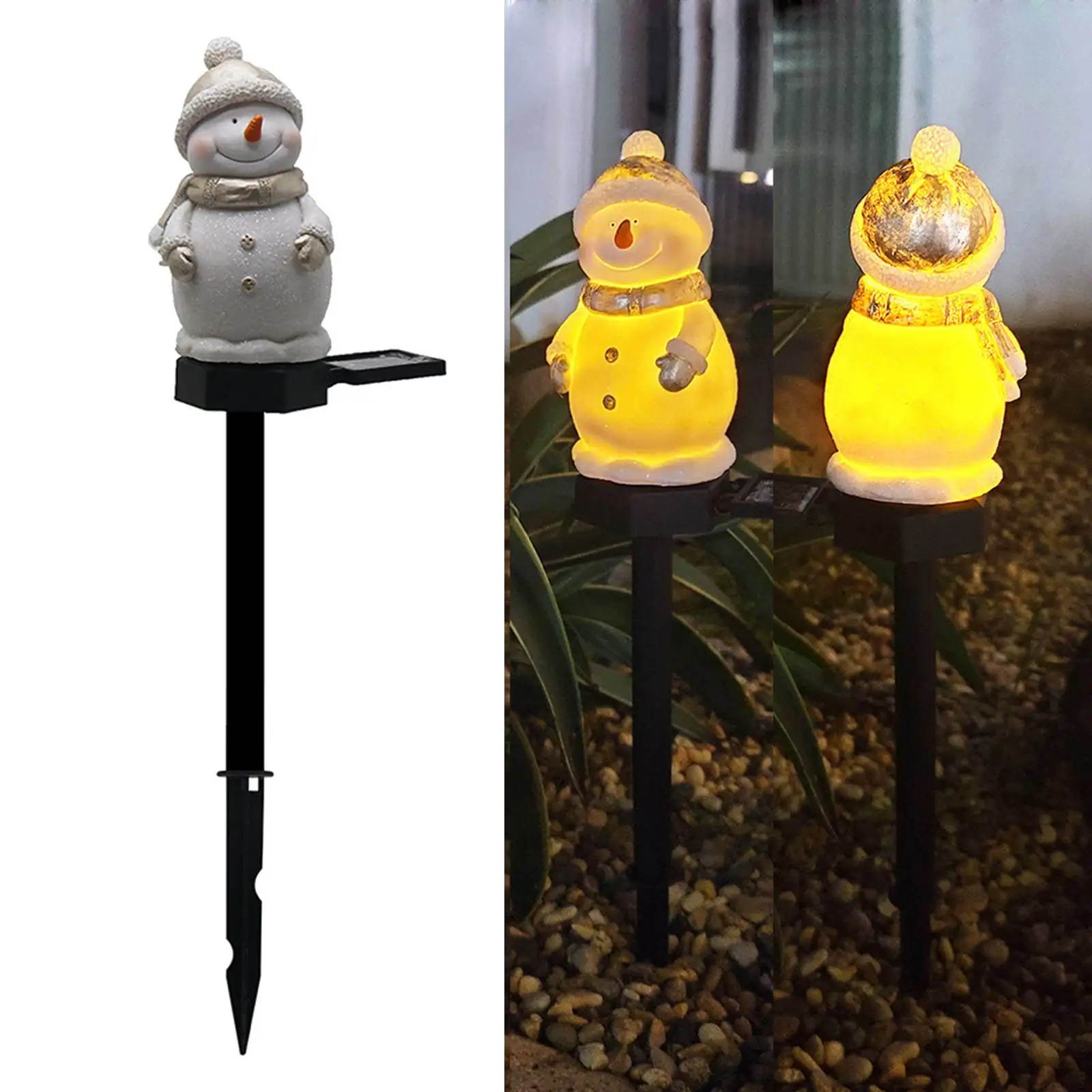 Solar Christmas Outdoor Lights Snowman Path Lights Landscape Lights Christmas Light for Lawn Yard Garden Christmas Decoration