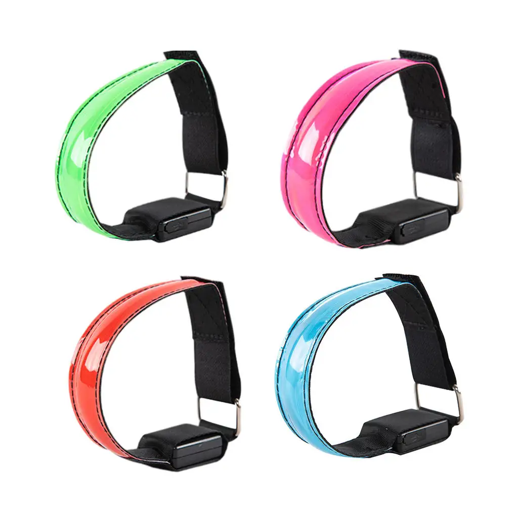LED Armband High Visibility Gear USB Charging Safety Bracelet Strap Gift Strap for Jogging Night Running Outdoor Sports Walking