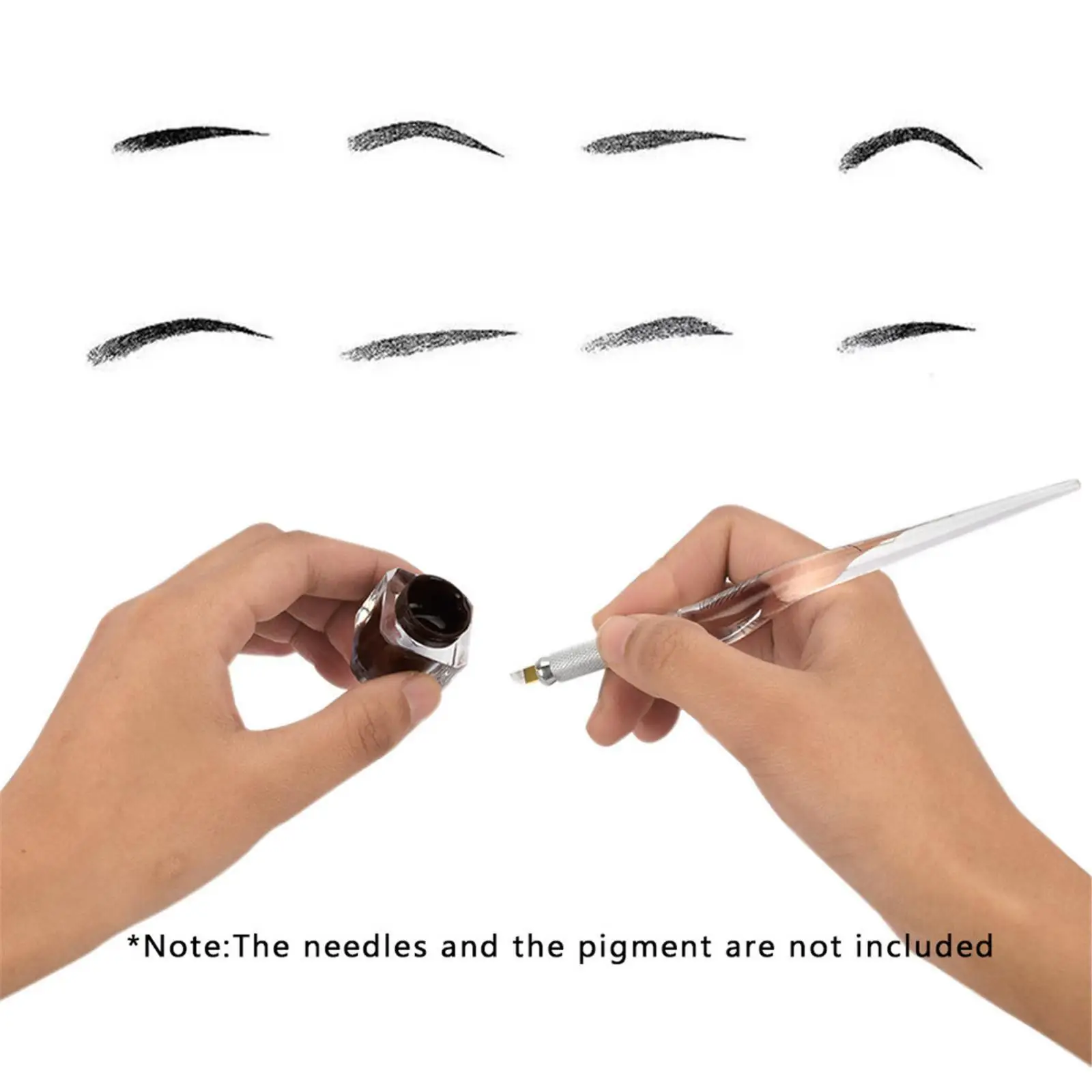 Eyebrow Tattoo Kit Set Pen Needle Pigment Ink Practise Skin Tool Ring Cup
