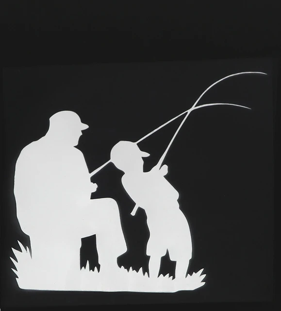 Personalized Car Stickers Dad Kid Fishing Outdoor Sports Parenting