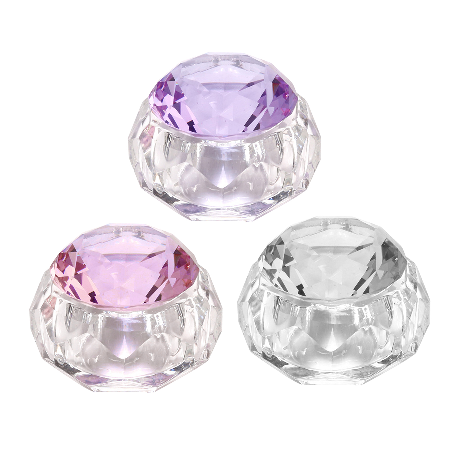 Nail Art Dappen Dish Bowl Crystal Glassware with Lid for Nailart Manicure