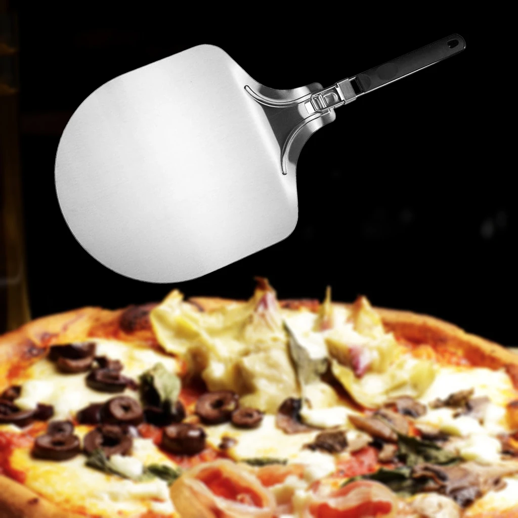 Stainless Steel Pizza Peel Shovel Cake Lifter Tray BBQ Paddle Spatula for Baker & Bread Chef