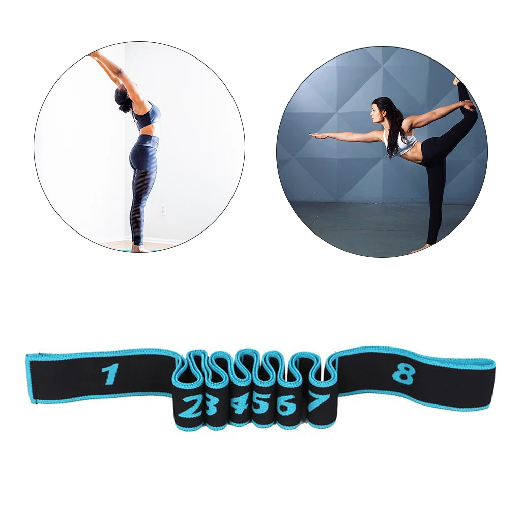 Yoga Pull Strap Belt Polyester Latex Elastic Latin Dance Stretching Band Loop Yoga Pilates GYM Fitness Exercise Resistance Bands