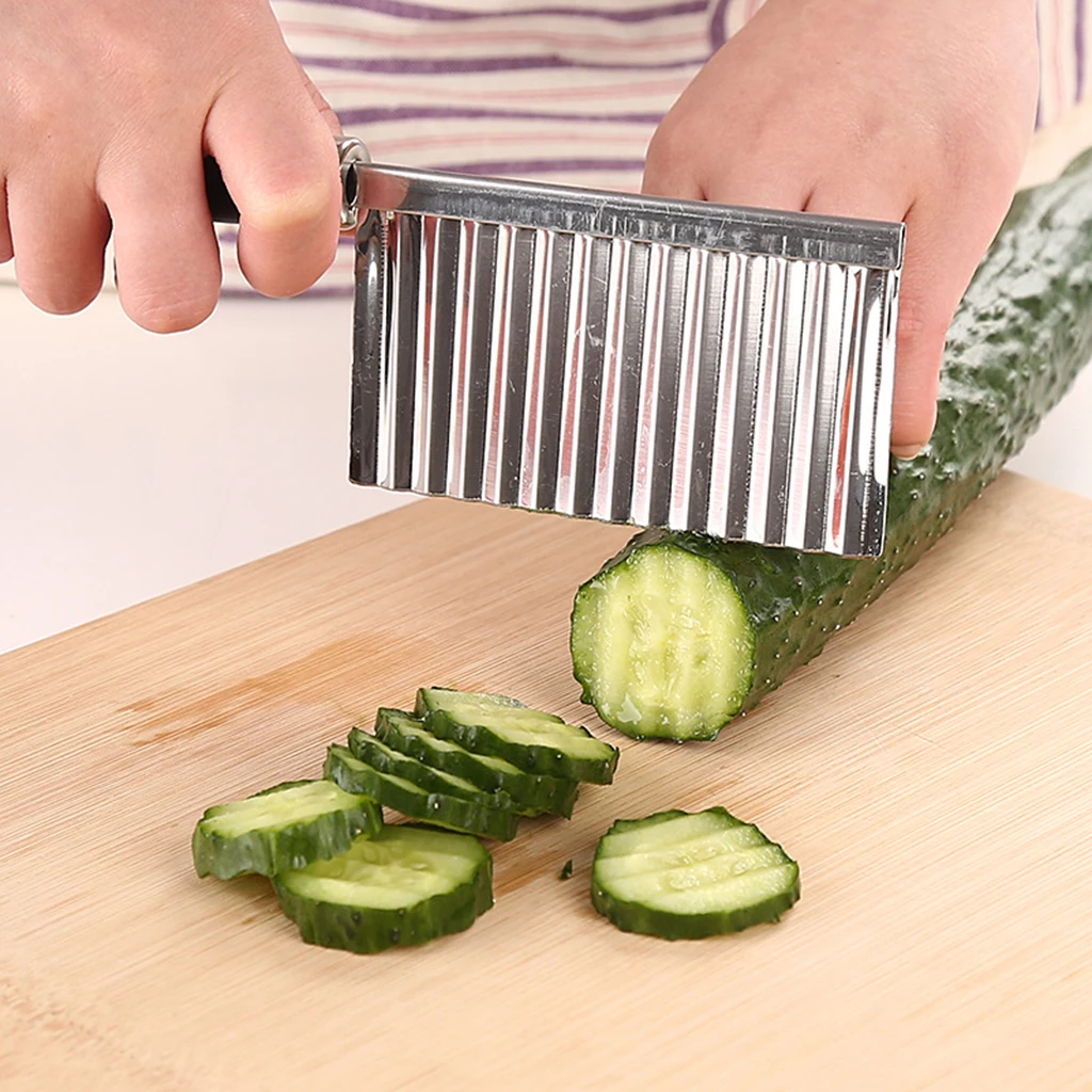 Crinkle Cutter for Veggies  Fruit Vegetable Wavy Chopper Knife