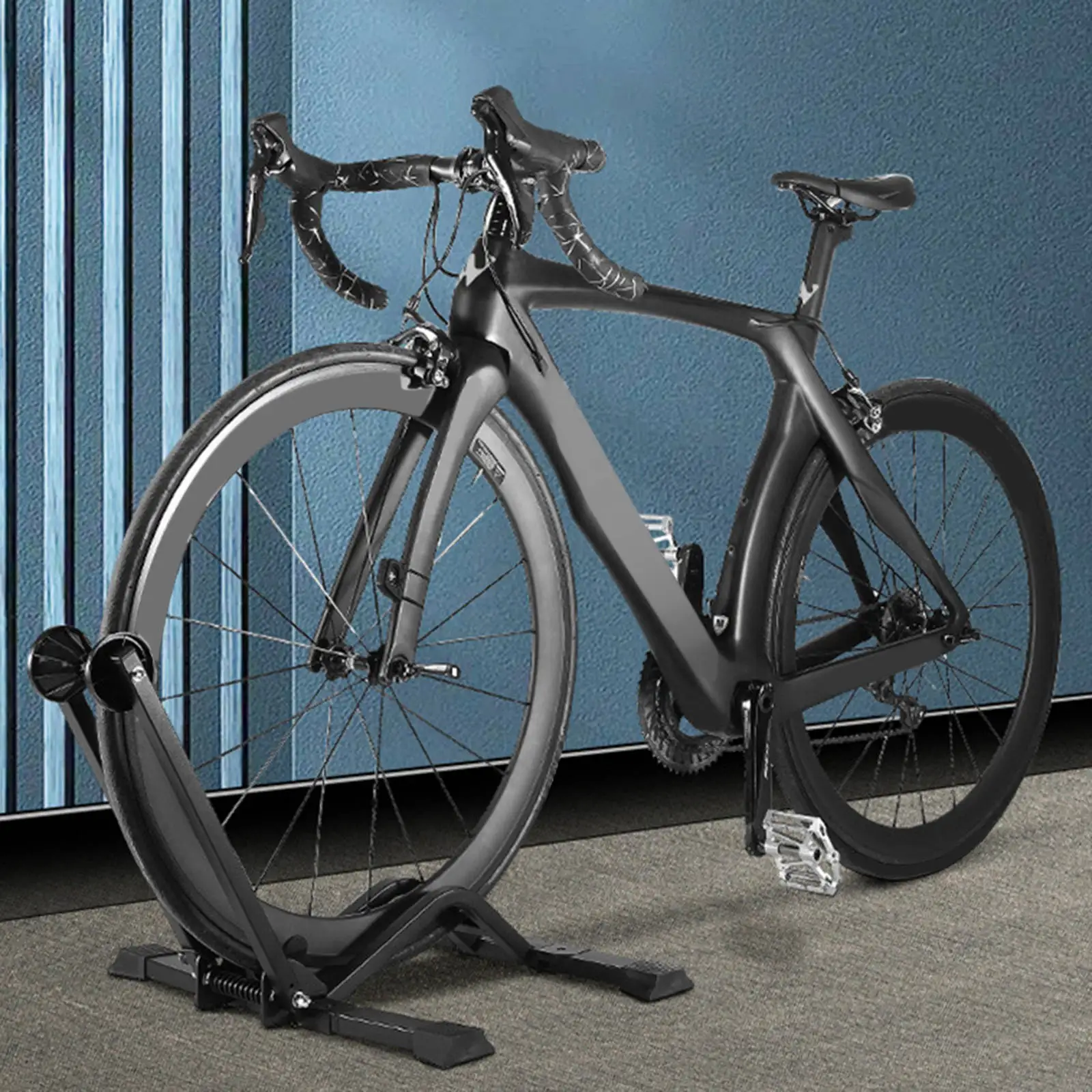 Portable Bike Storage Stand Bicycle Foldable Steel Floor Parking Rack Wheel Holder For Indoor Home Garage Bike Accessories