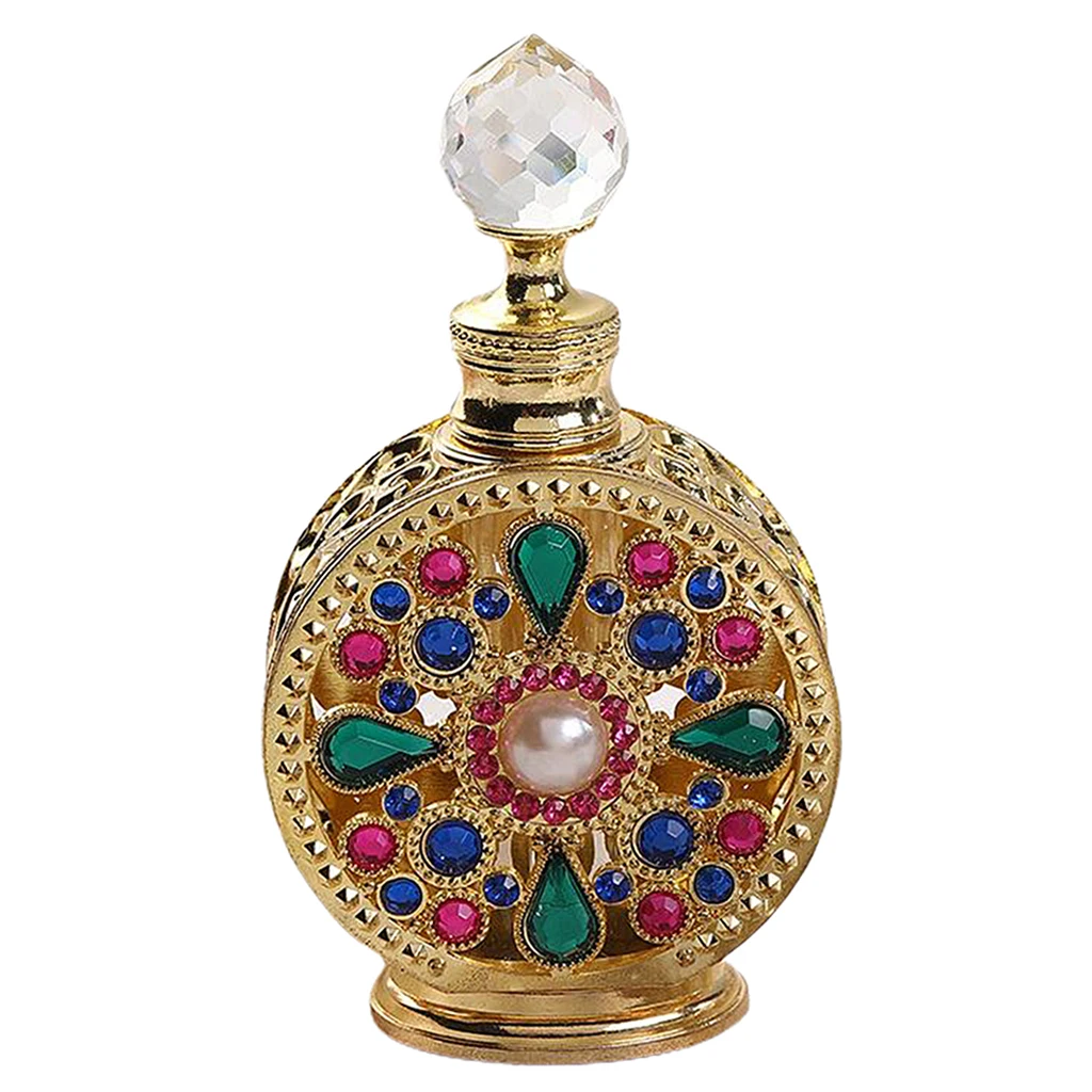 15mL (0.5oz) Vintage Style Refillable Dubai Metal Empty Perfume Bottle