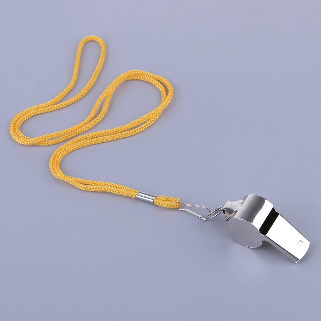 Sports Coach Whistle with Lanyard Stainless Steel Whistle for Coaches, Referees and Officials Bulk Loud Crisp Sound