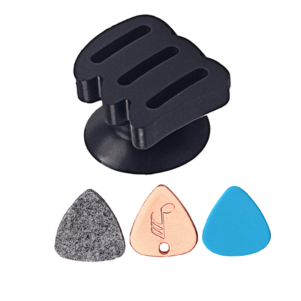 3 Pieces Acoustic Electric Guitar Bass Plectrums with Picks Clip Holder Set