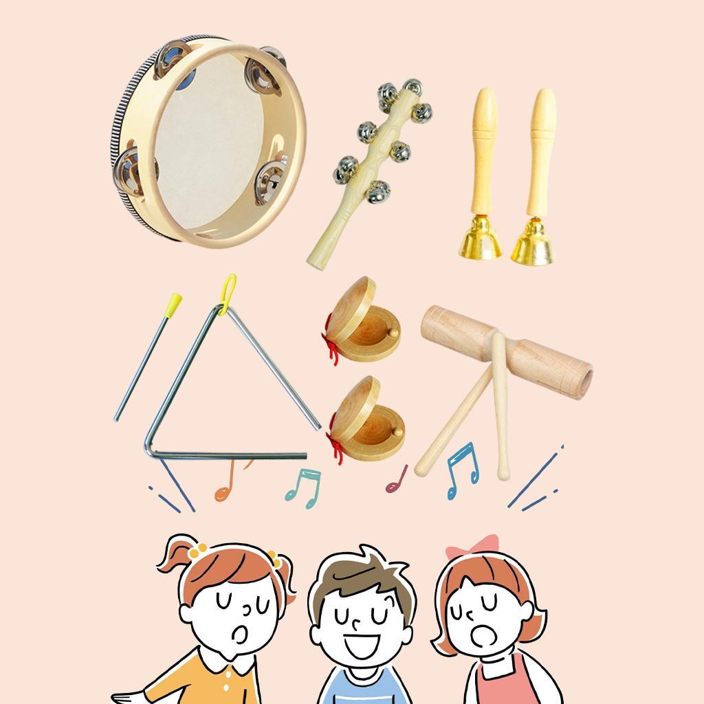 Percussion Instruments Toy with Storage Bag Musical Instrument Set for Cultivate Sense of Teamwork Girls Building Confident