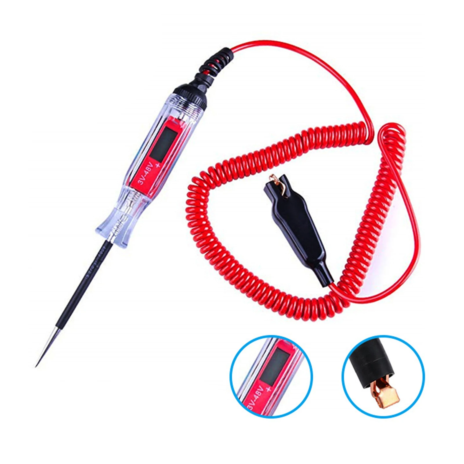 3V~48V LCD Display Electric Circuit Tester for Light Voltage Car Boat Automobiles Yachts Yuses RVs