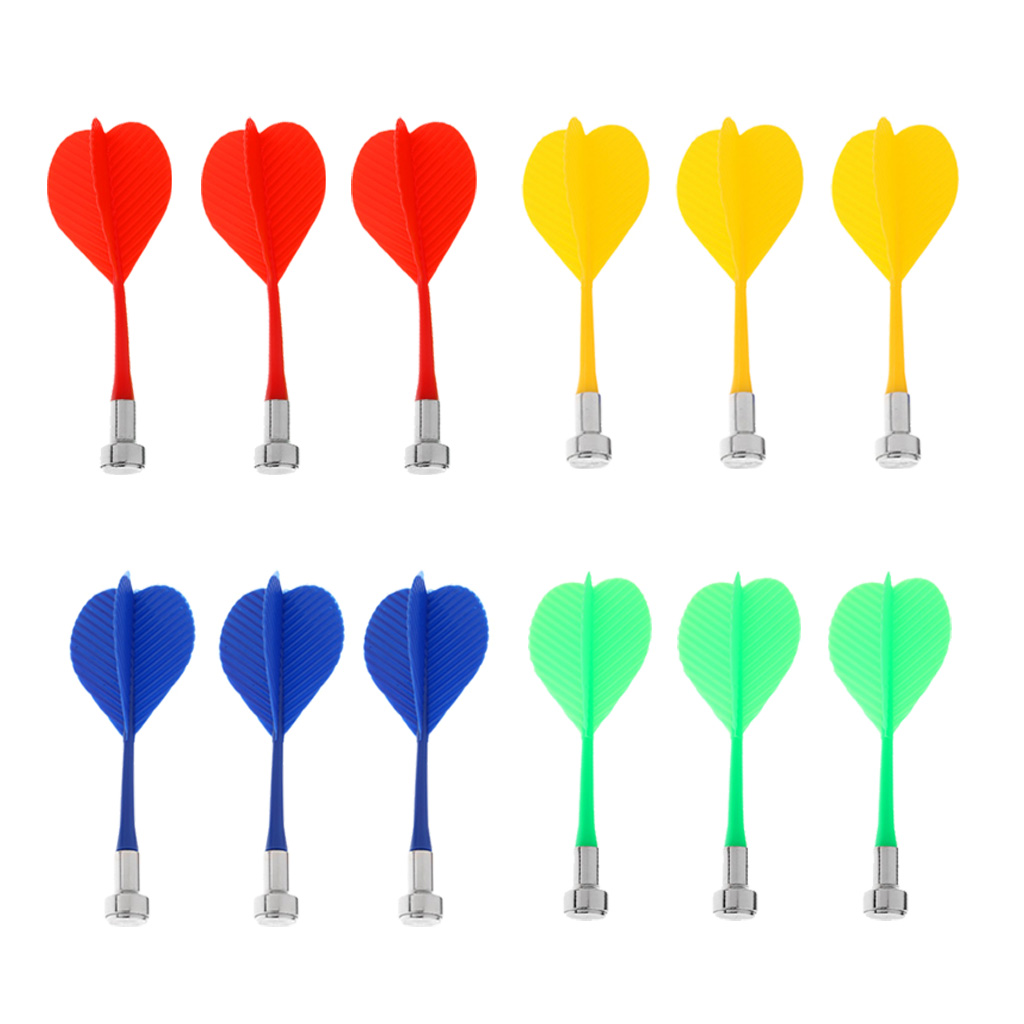 12pcs Colorful Magnetic Darts for Two-Sided Magnetic Dart Board Party Game