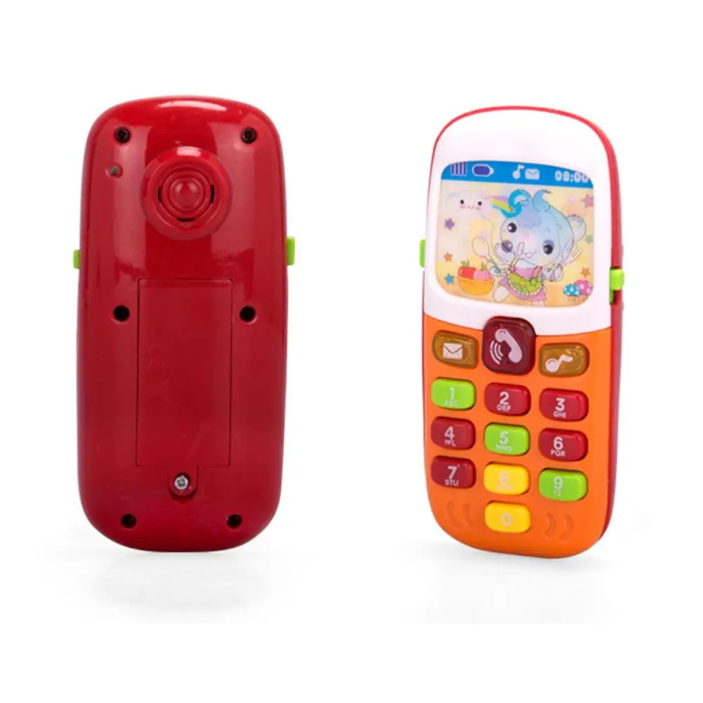 Azul Teléfono de juguete para bebés Teléfono de simulación Teléfono móvil para niños Juguete de teléfono educativo temprano con música Efecto de luz de sonido para niños y niños pequeños