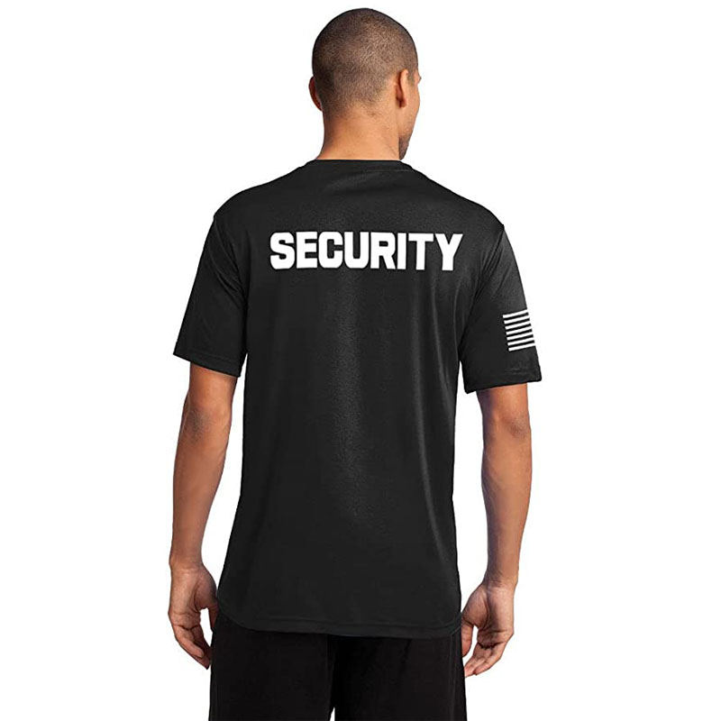 Sicherheit Schutz Event Mitarbeiter Zwei-Seitig Unisex T-Shirt | Amerikanische Flagge auf Arm Halloween Kostüm Zubehör Männer Kleidung – Detail 8