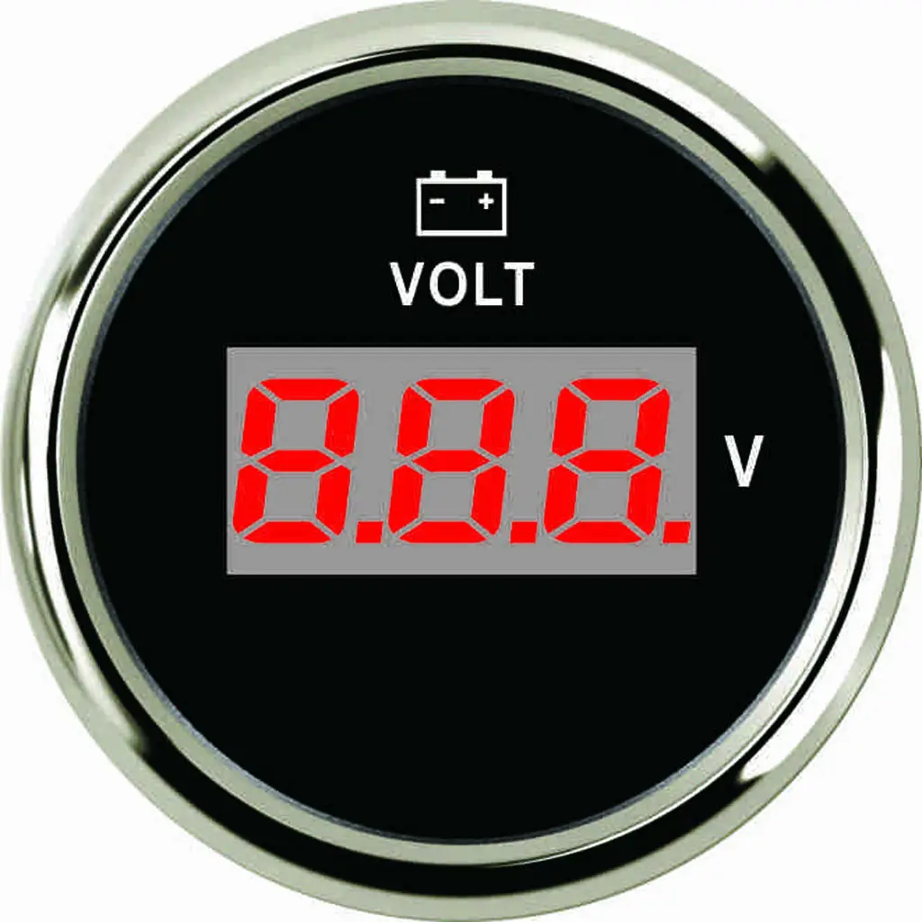 Marine Car Truck 2``52mm Digital LED Volt Voltage Gauge Meter Black Universal