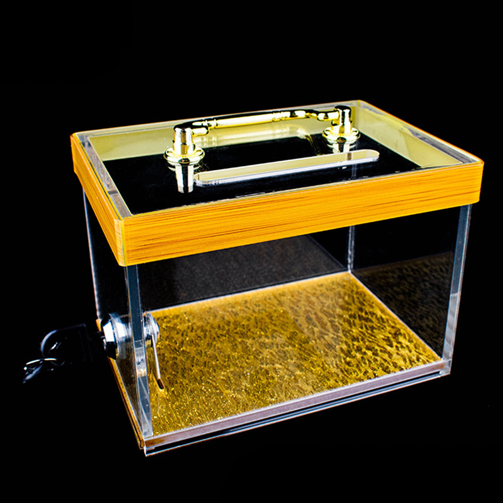 Poker Chips Bank Box Double Security Money/Tips Case Professional Texas Hold'em Coin Box - Acrylic Gambling Safe Container